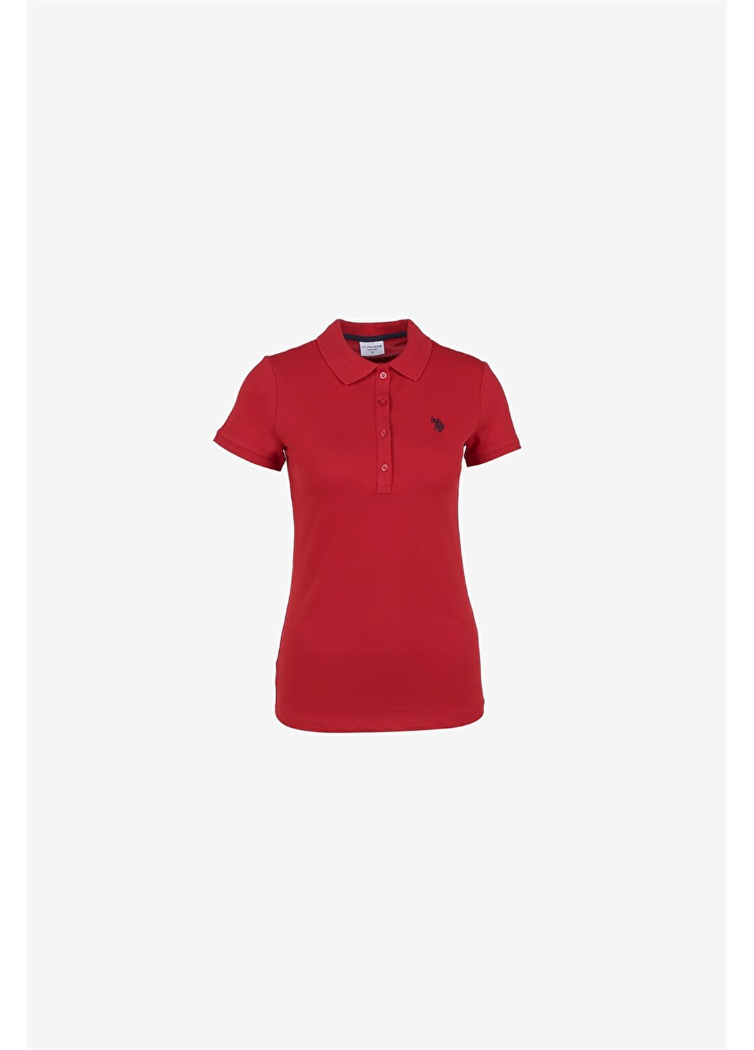 U.S. Polo Assn. Polo Yaka Düz Koyu Kırmızı Kadın T-Shirt GTP-IY23