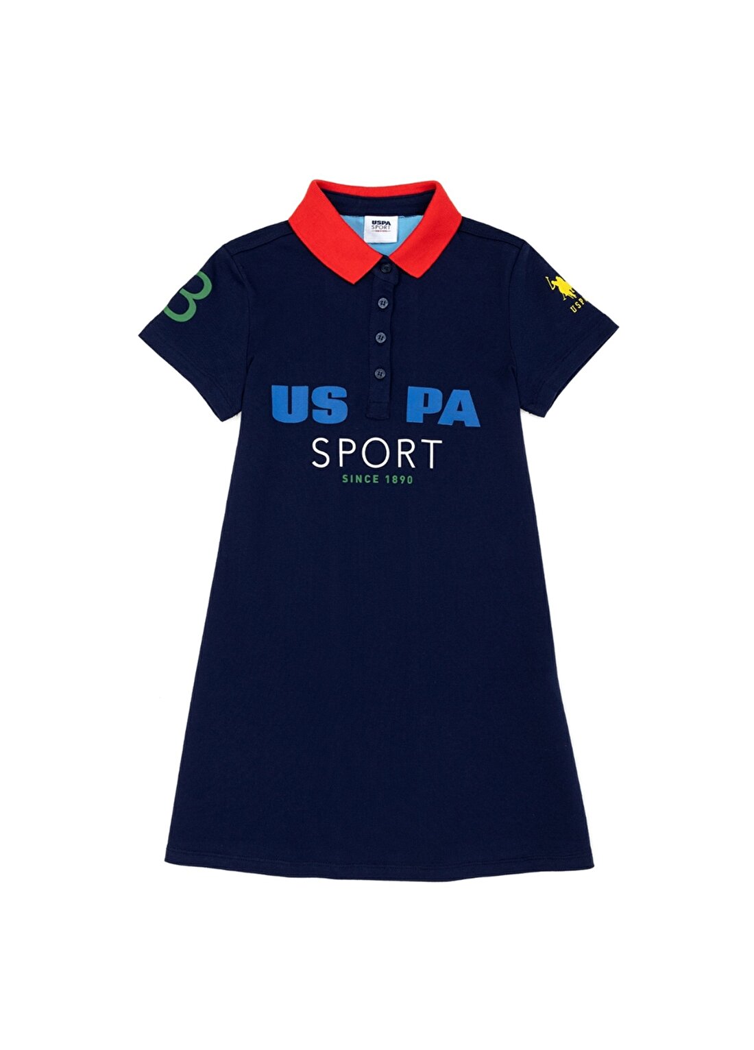 U.S. Polo Assn. Baskılı Lacivert Kız Çocuk Polo T-Shirt MILENA-TKIDS