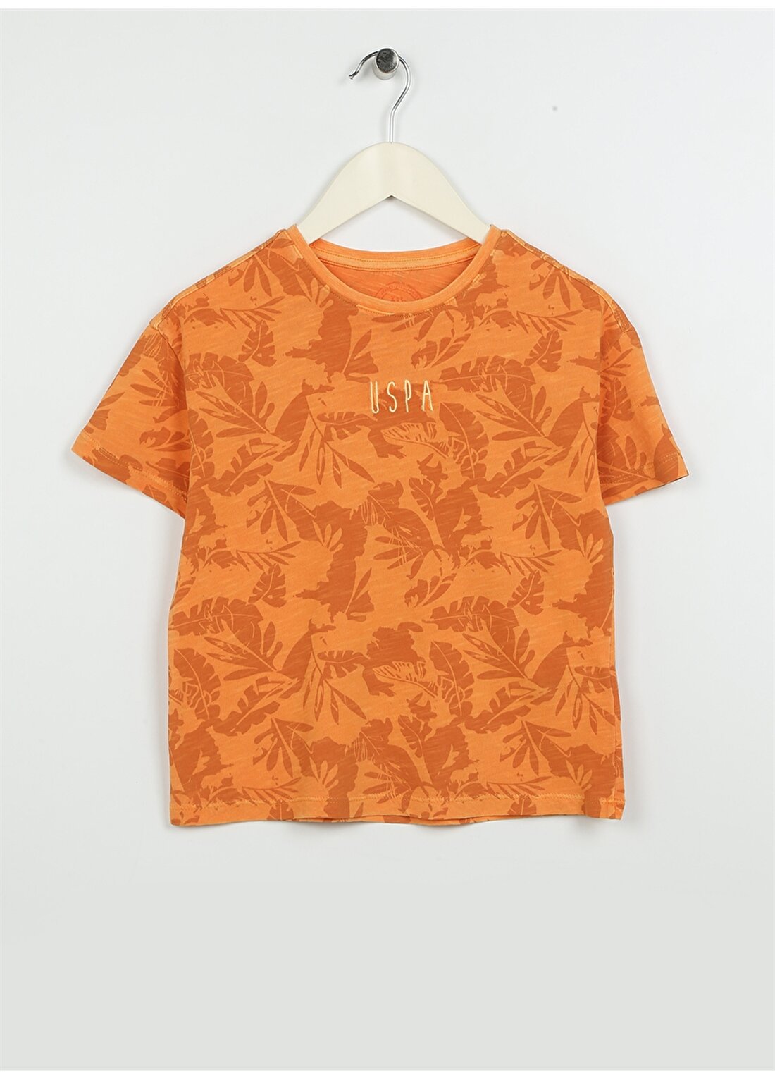 U.S. Polo Assn. Desenli Turuncu Erkek Çocuk T-Shirt ALTAMURAKIDS