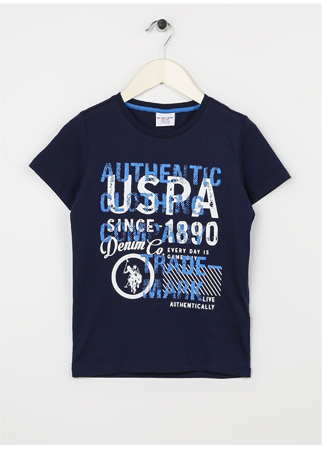 U.S. Polo Assn. Baskılı Lacivert Erkek Çocuk T-Shirt ANDKIDS