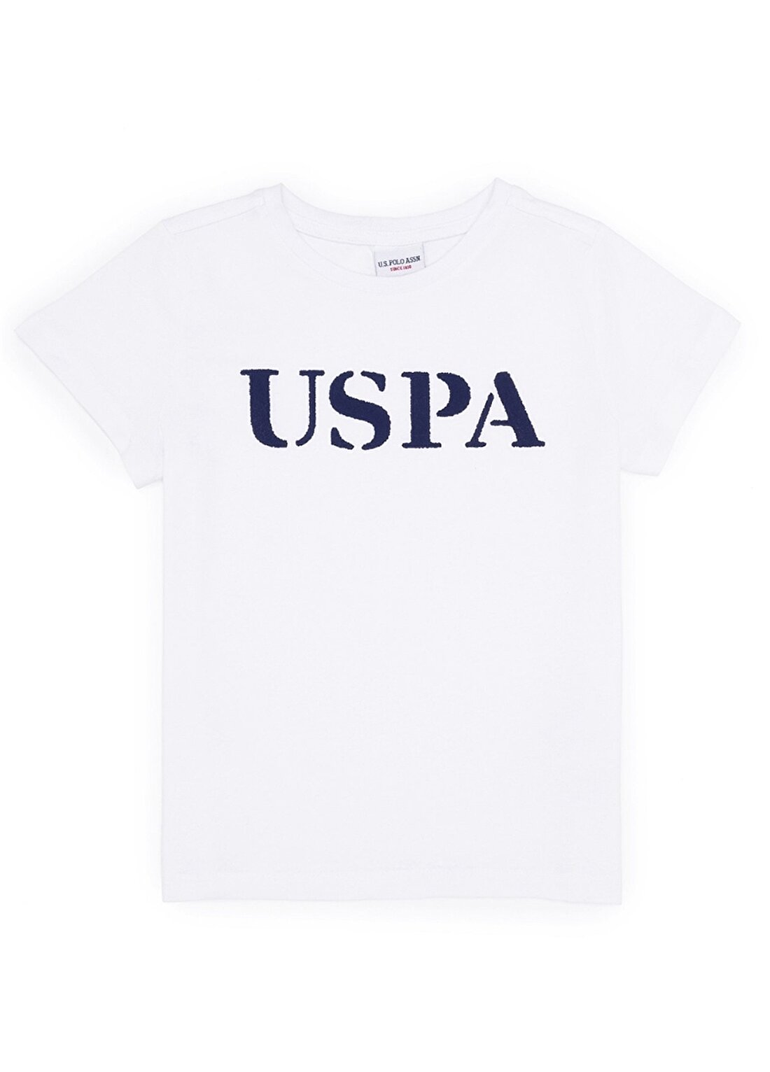 U.S. Polo Assn. Beyaz Erkek Çocuk Bisiklet Yaka Kısa Kollu Baskılı T-Shirt GEARTKIDSIY023