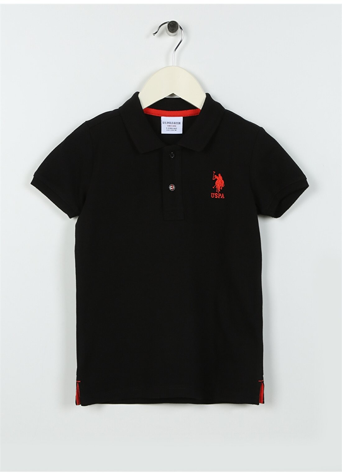 U.S. Polo Assn. Siyah Erkek Çocuk Polo Yaka Kısa Kollu Düz Polo T-Shirt TP01IY023