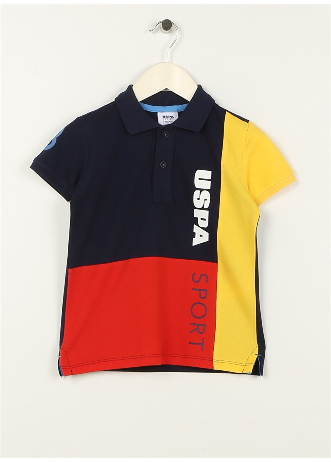 U.S. Polo Assn. Lacivert Erkek Çocuk Polo Yaka Kısa Kollu Baskılı Polo T-Shirt T-SEGANKIDS