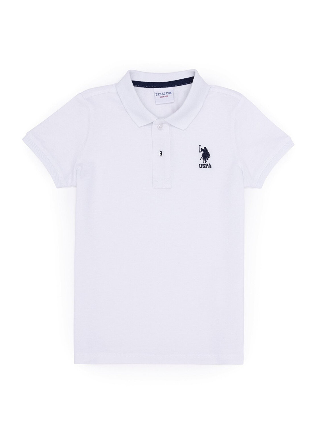 U.S. Polo Assn. Beyaz Erkek Çocuk Polo Yaka Kısa Kollu Düz Polo T-Shirt TP01IY023  