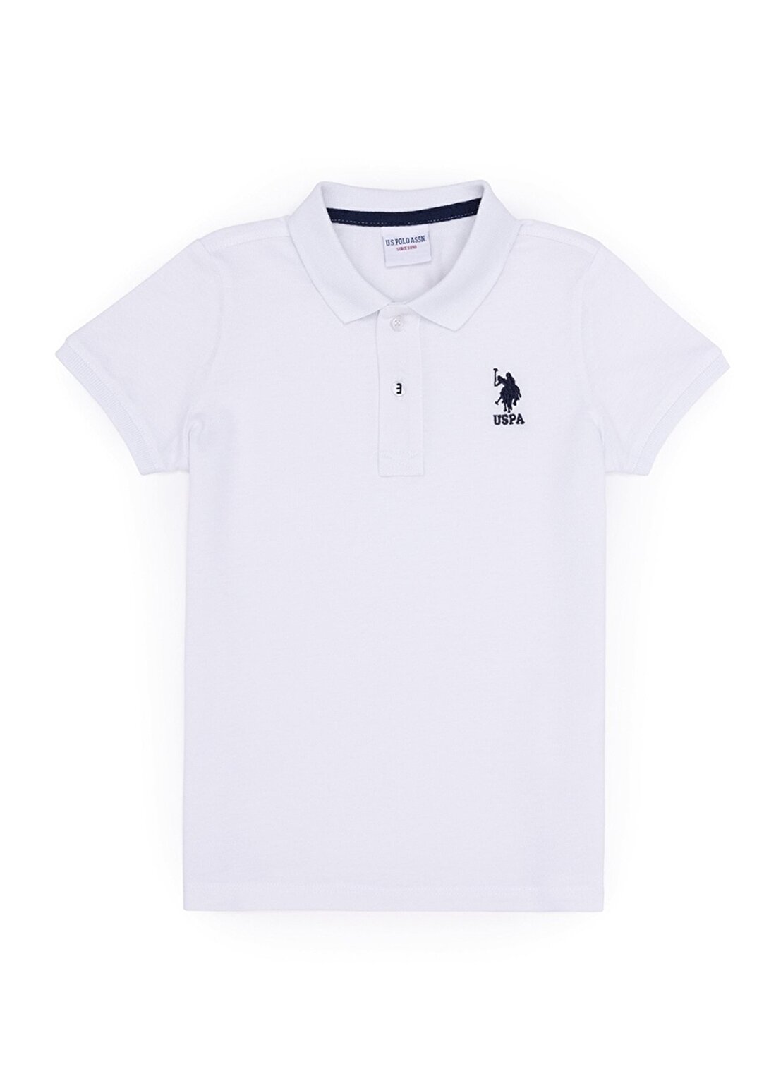 U.S. Polo Assn. Beyaz Erkek Çocuk Polo Yaka Kısa Kollu Düz Polo T-Shirt TP01IY023