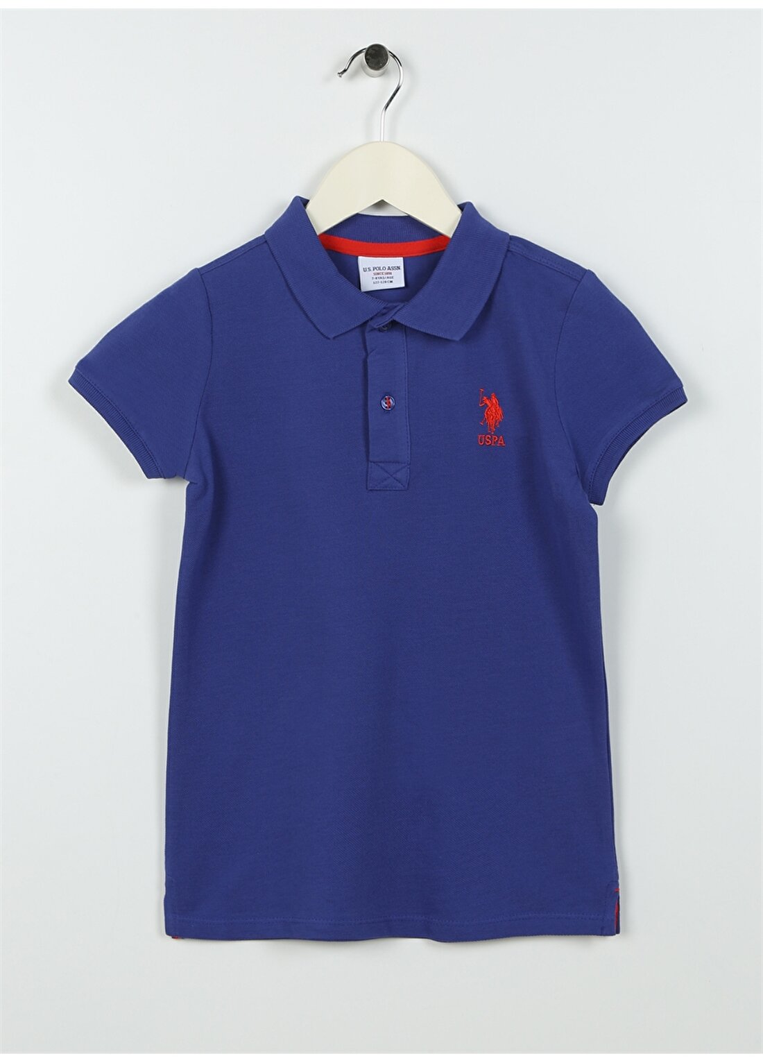U.S. Polo Assn. Mavi Erkek Çocuk Polo Yaka Kısa Kollu Düz Polo T-Shirt TP01IY023