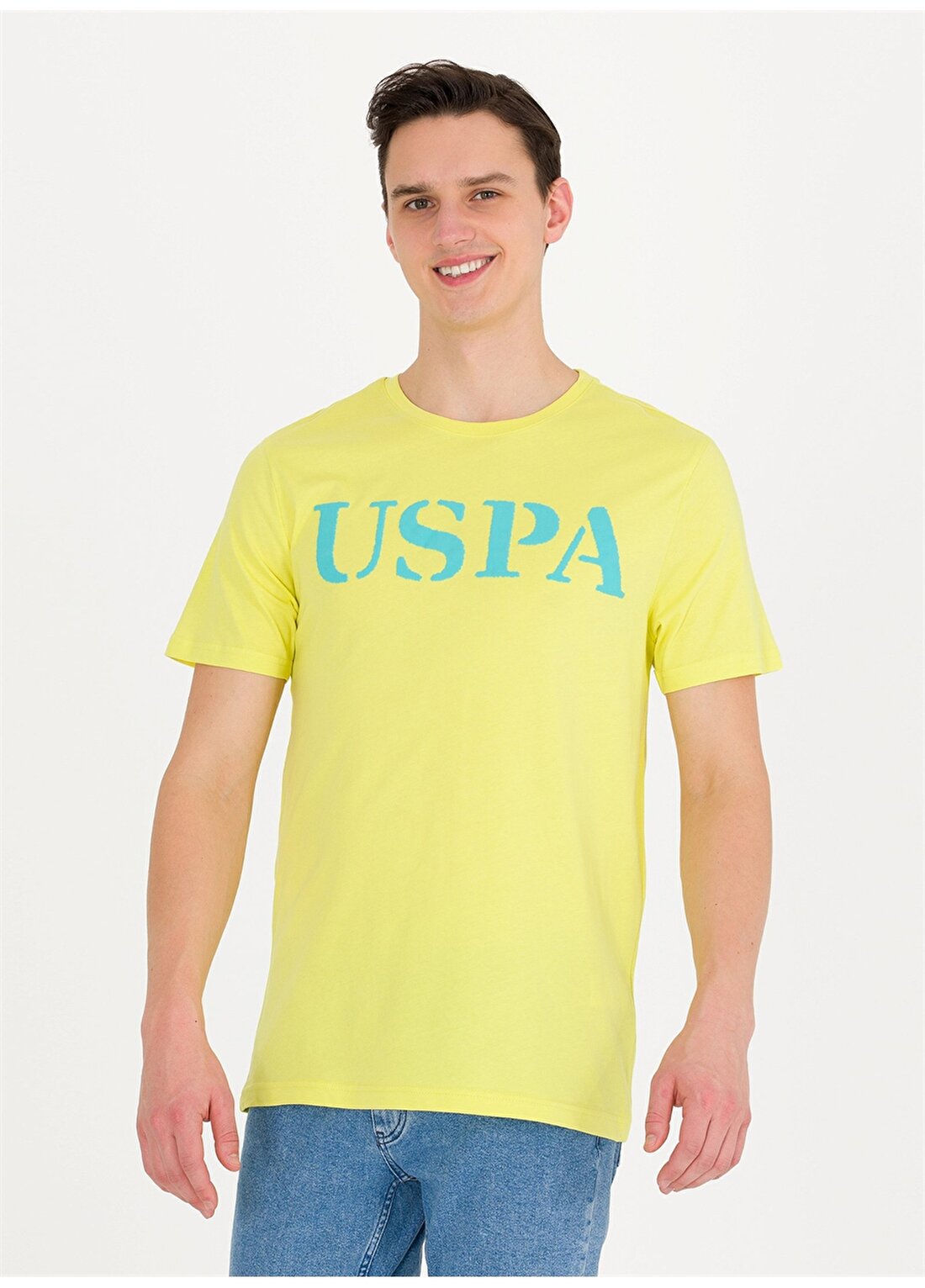 U.S. Polo Assn. Bisiklet Yaka Yeşil Erkek T-Shirt GEARTIY023