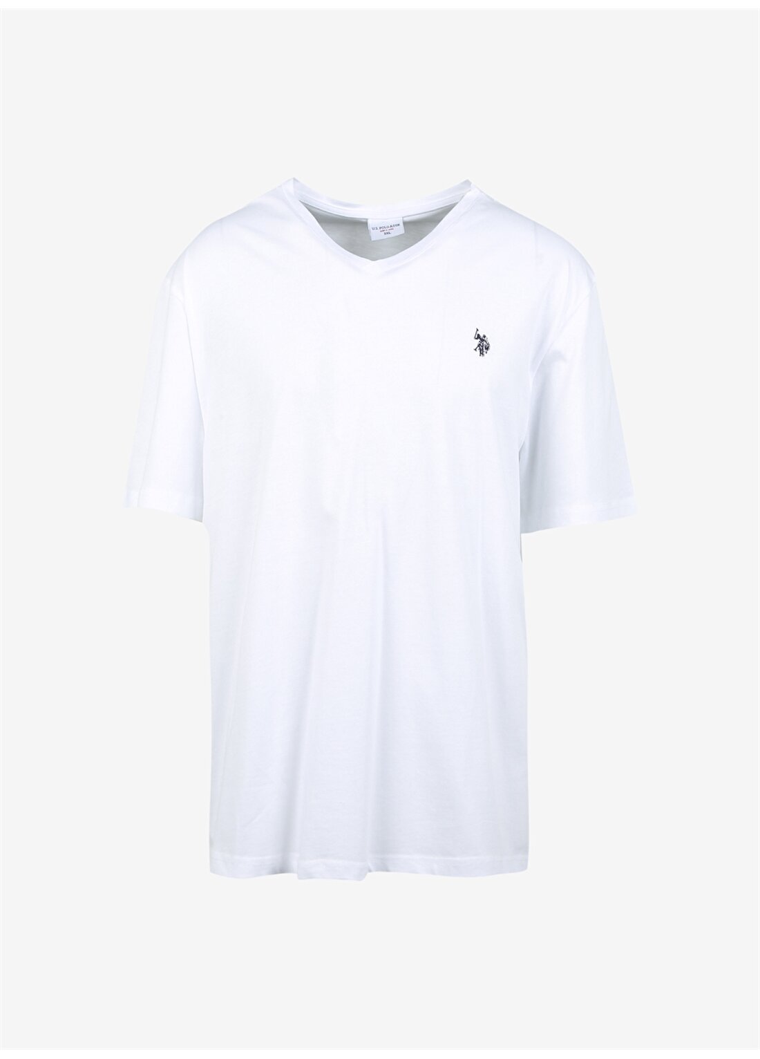 U.S. Polo Assn. V Yaka Beyaz Erkek T-Shirt GTS02IY023