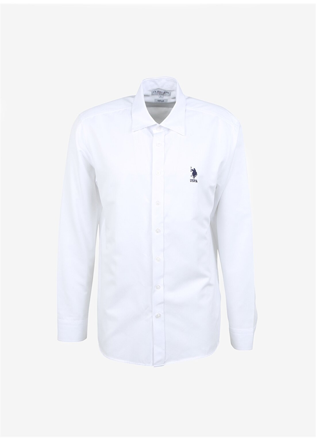 U.S. Polo Assn. Regular Fit Düğmeli Yaka Beyaz Erkek Gömlek GOXREG023Y