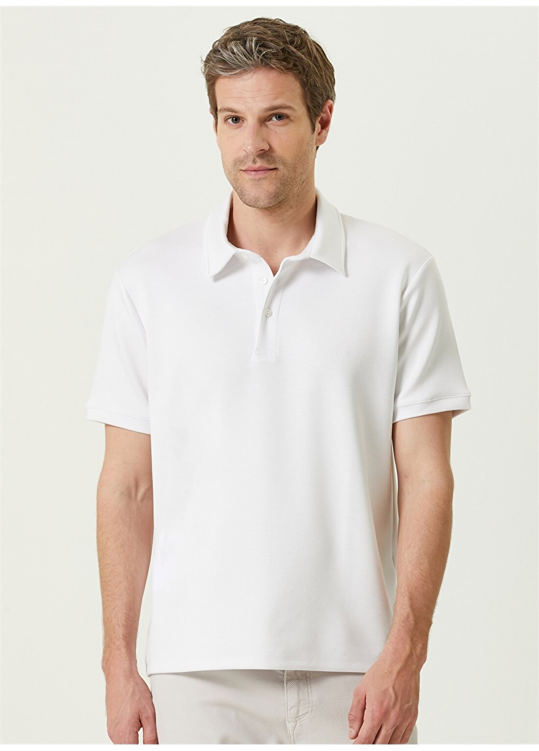 Network Polo Yaka Beyaz Erkek T-Shirt 1087218