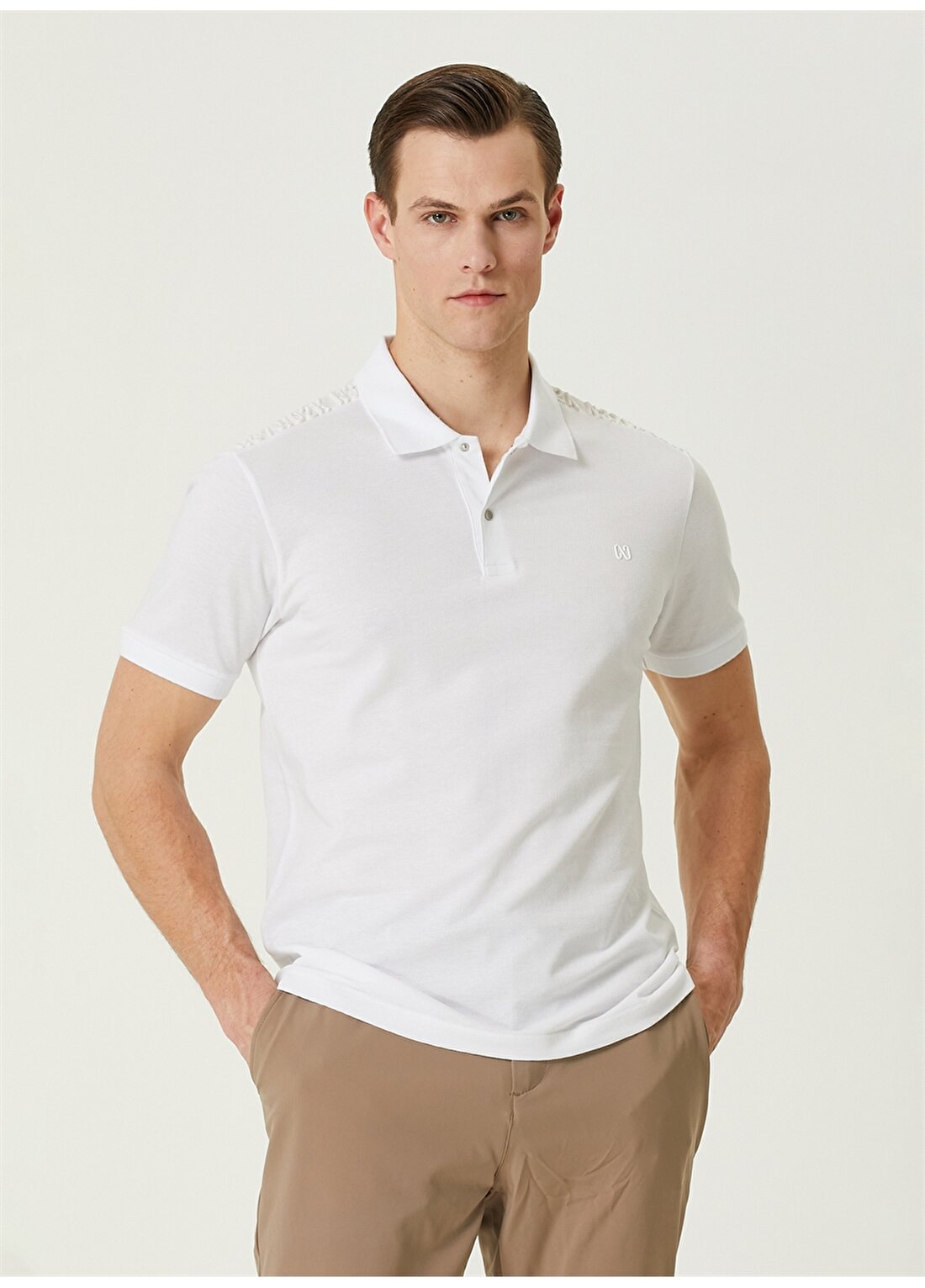 Network Polo Yaka Beyaz Erkek T-Shirt 1087300