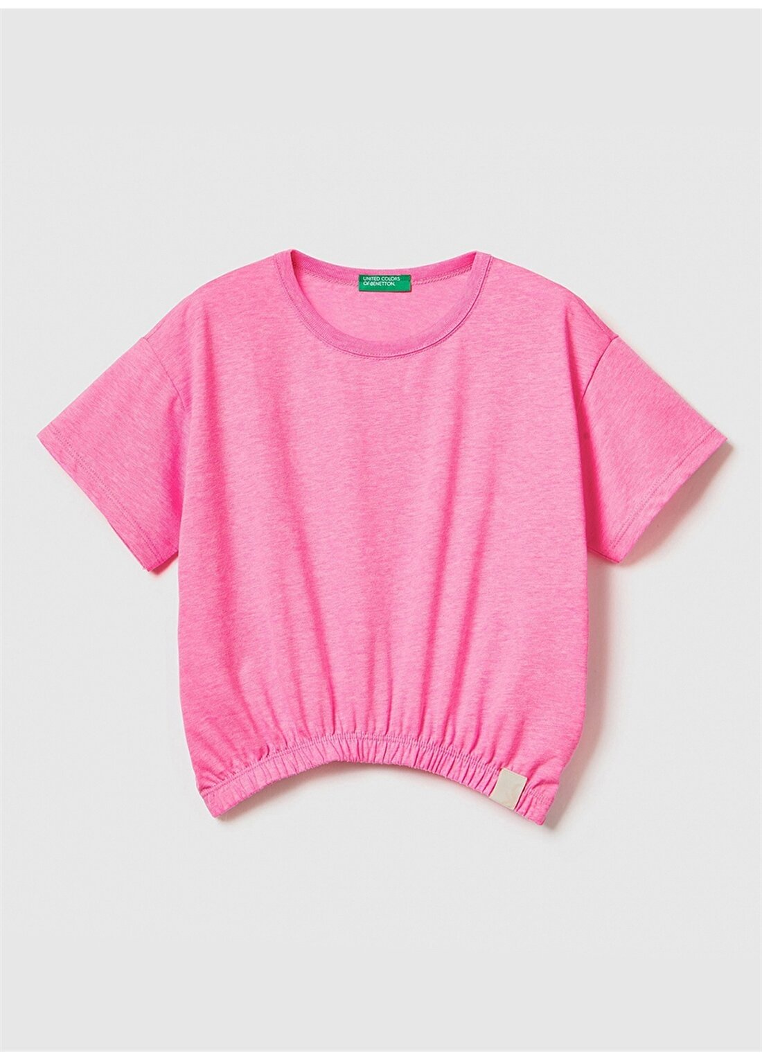 Benetton Düz Pembe Kız Çocuk T-Shirt 37YKC10AU