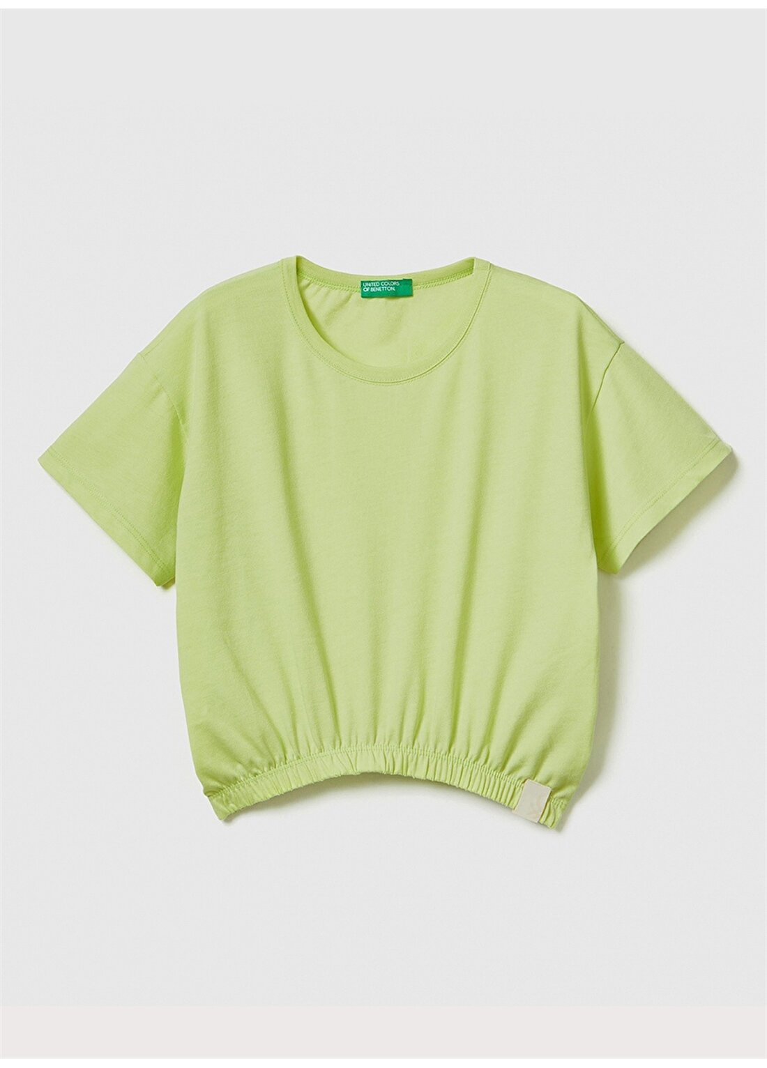 Benetton Düz Açık Sarı Kız Çocuk T-Shirt 37YKC10AU