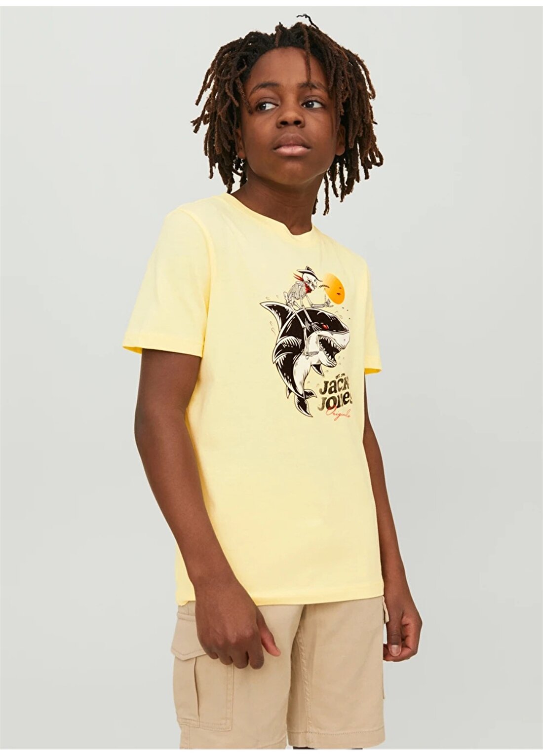 Jack & Jones Desenli Sarı Erkek Çocuk T-Shirt 12235519