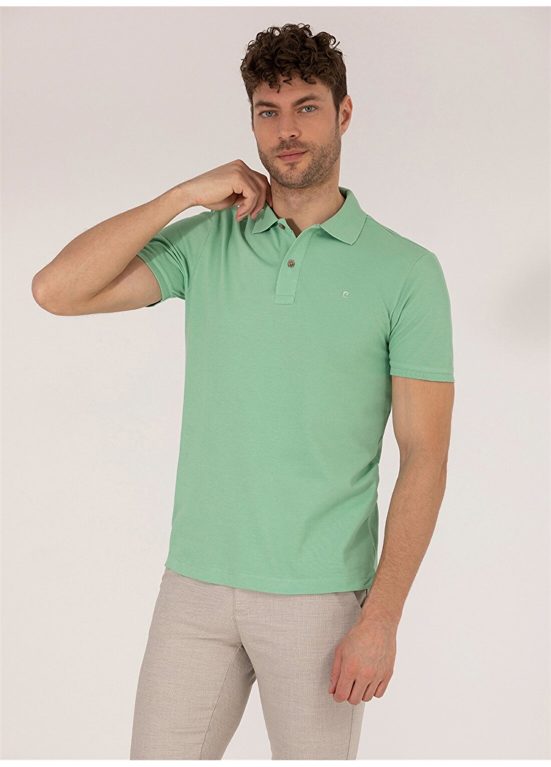 Pierre Cardin Düz Açık Yeşil Erkek Polo T-Shirt EARTH