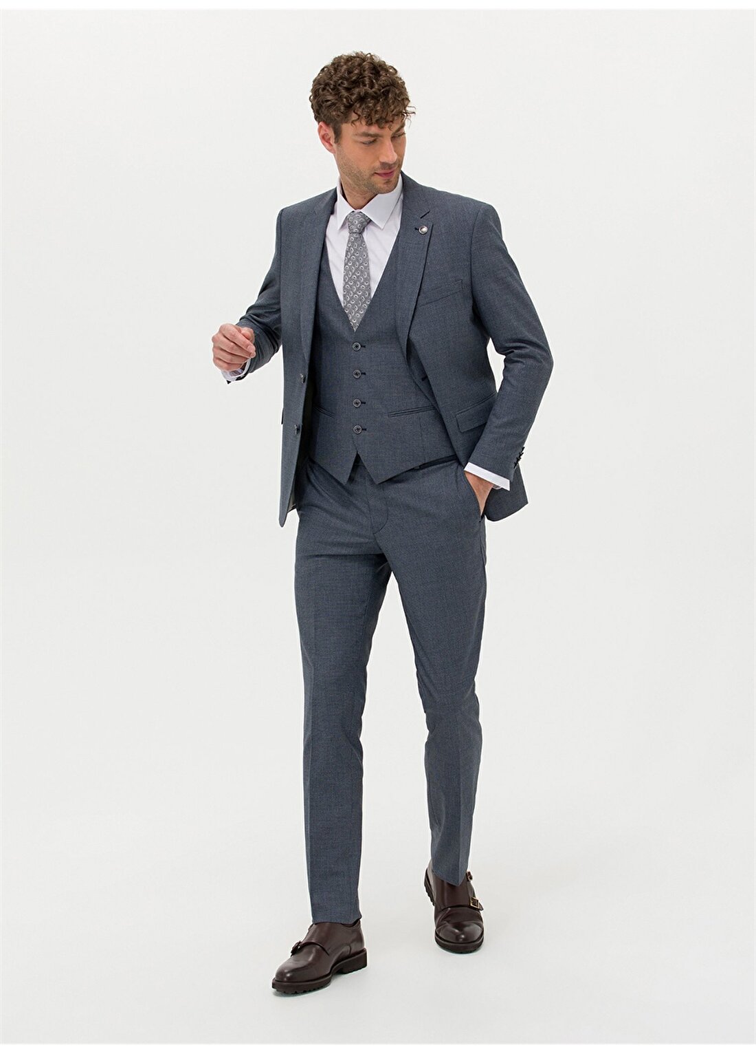 Pierre Cardin Normal Bel Slim Fit Lacivert Erkek Takım Elbise E19329/SYT