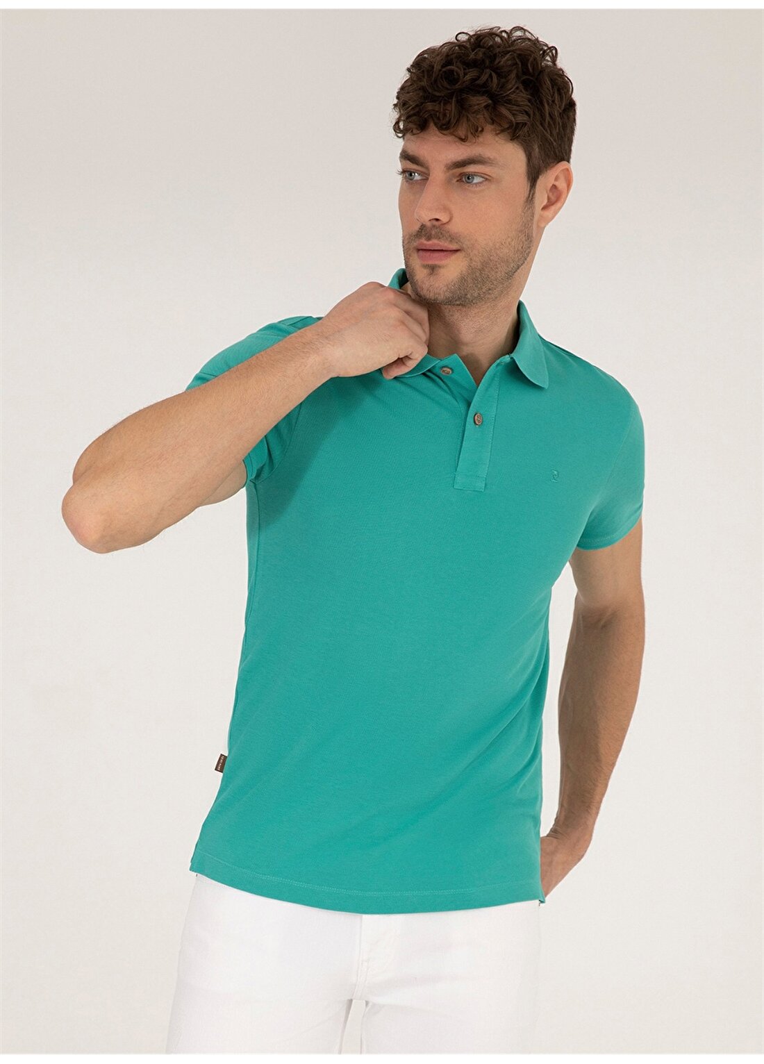 Pierre Cardin Düz Yeşil Erkek Polo T-Shirt EARTH