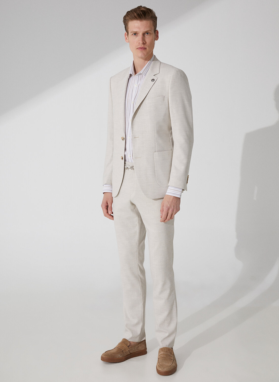 Pierre Cardin Normal Bel Slim Fit Bej Erkek Takım Elbise R20036/ST