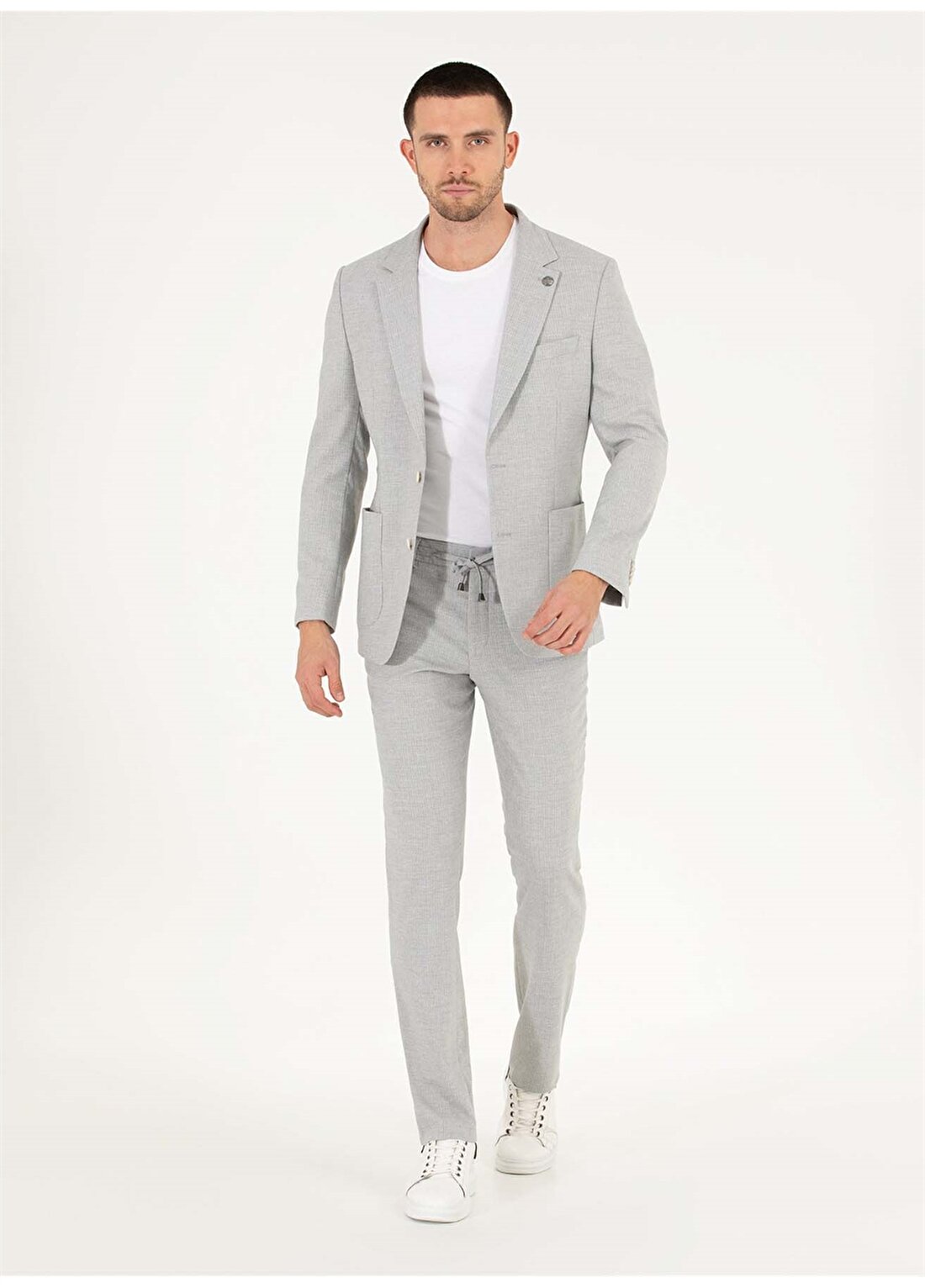 Pierre Cardin Normal Bel Slim Fit Gri Erkek Takım Elbise R20036/ST