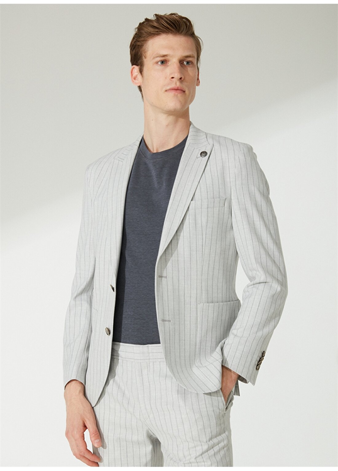 Pierre Cardin Normal Bel Slim Fit Gri Erkek Takım Elbise U49033/EXT