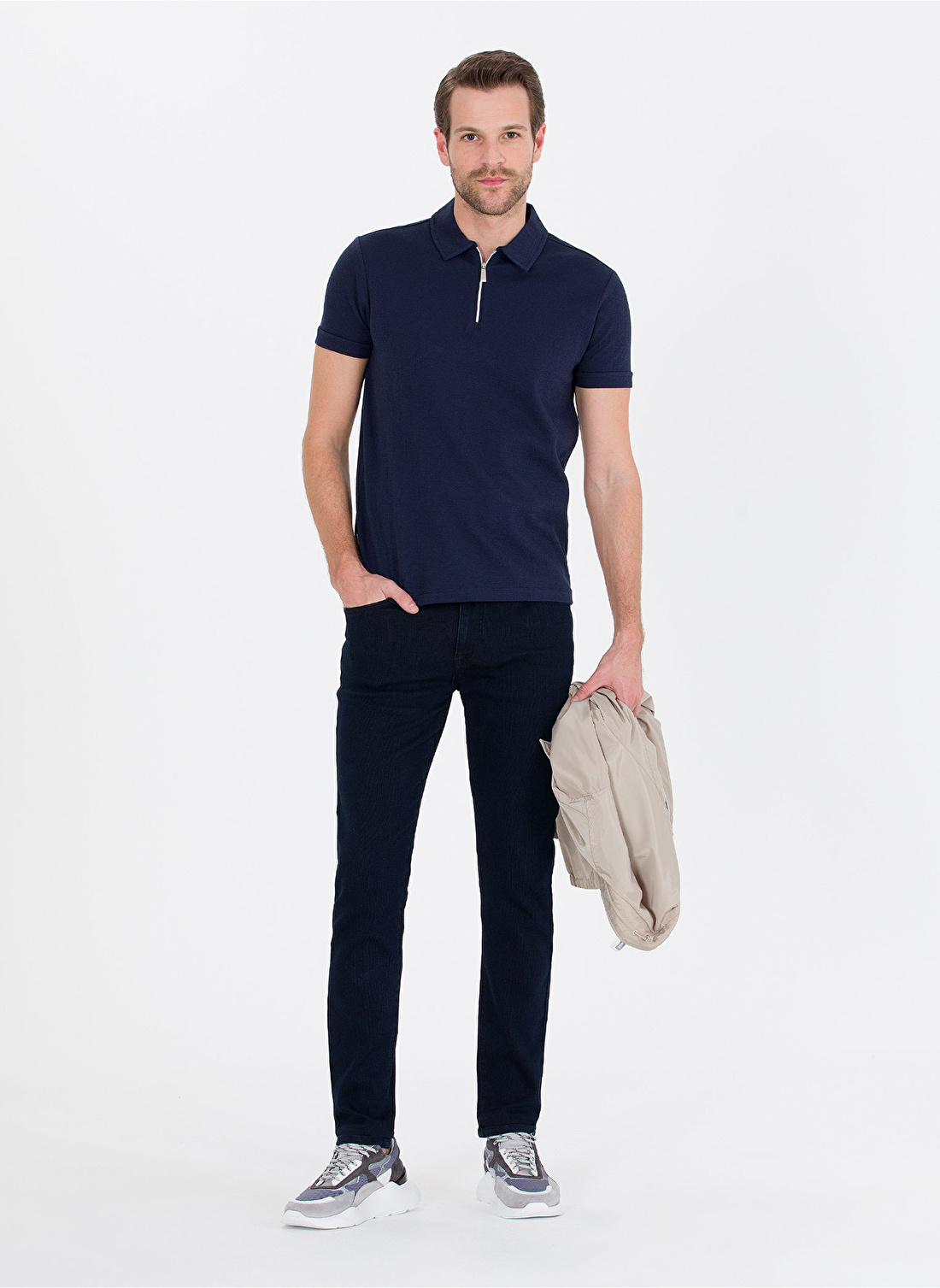 Pierre Cardin Normal Bel Normal Paça Slim Fit Koyu Lacivert Erkek Denim Pantolon VENEDIK