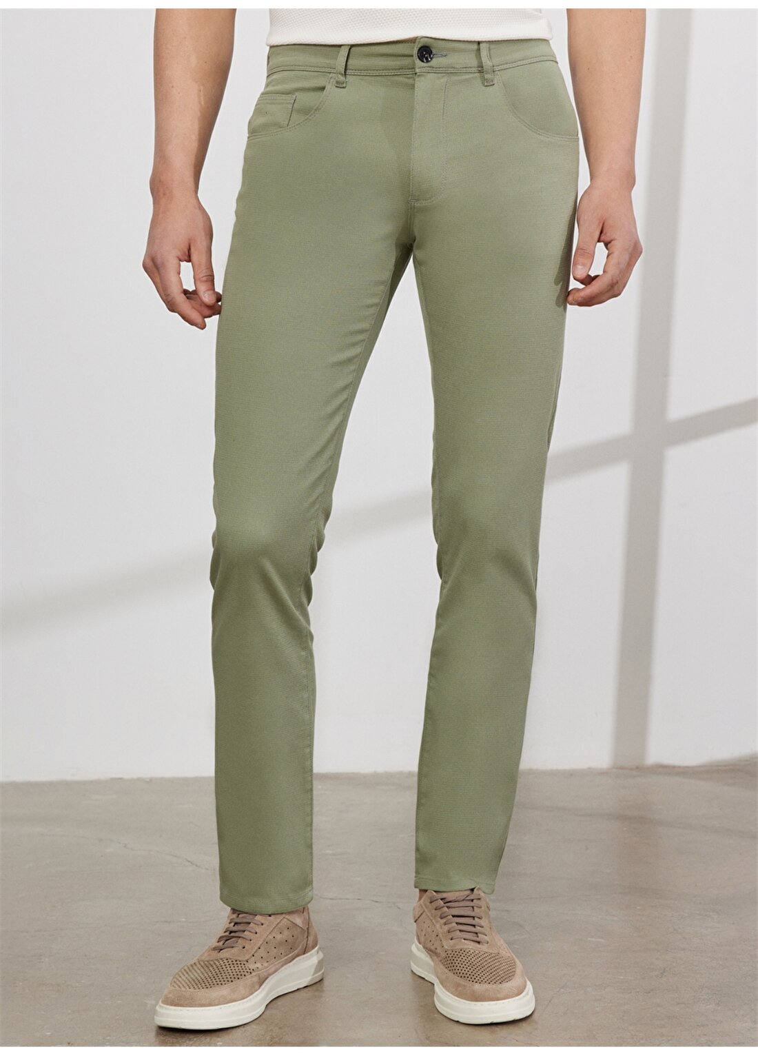 Altınyıldız Classics Normal Bel Boru Paça Comfort Fit Yeşil Erkek Pantolon 4A012320009376
