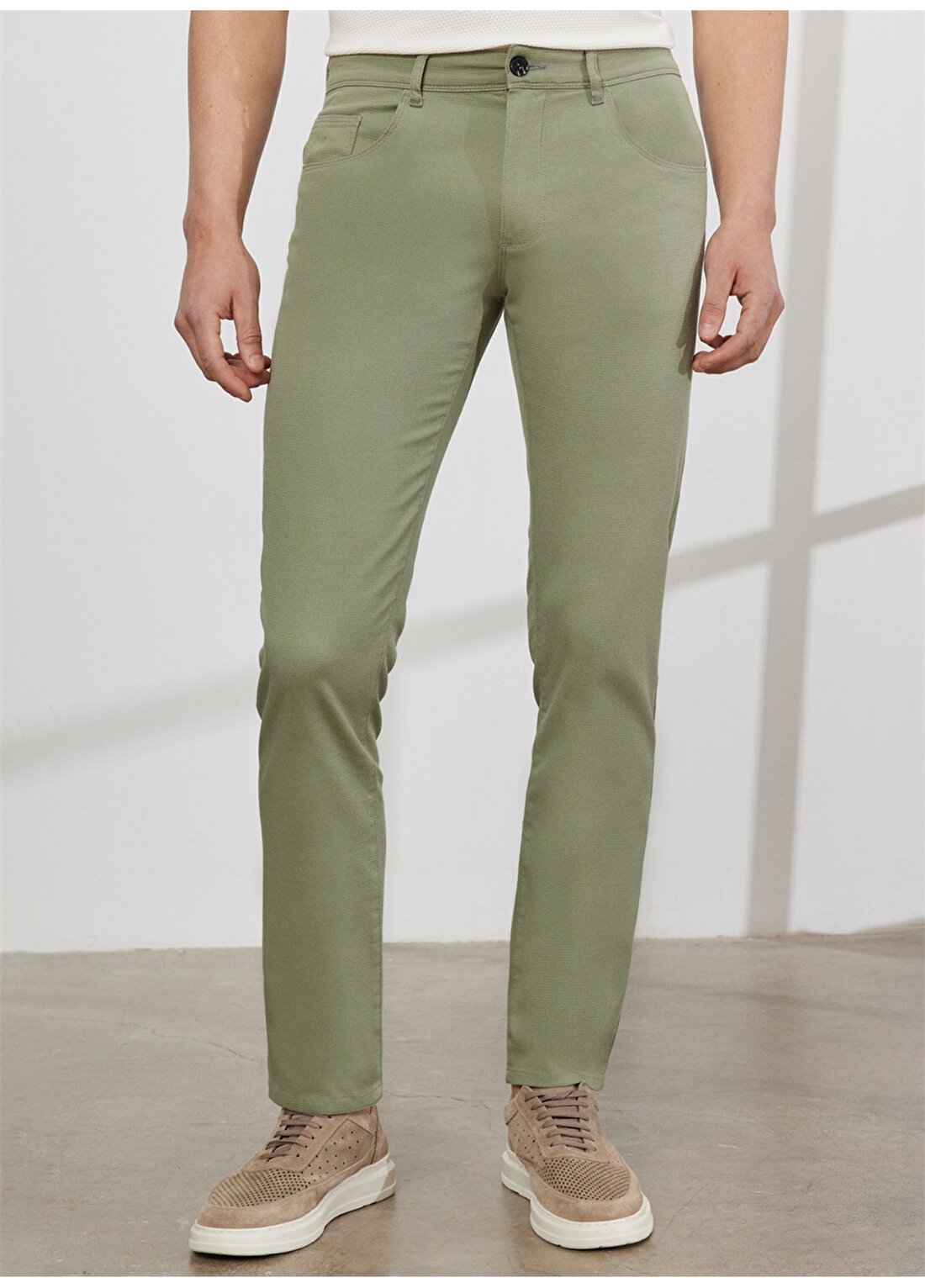 Altınyıldız Classics Normal Bel Boru Paça Comfort Fit Yeşil Erkek Pantolon 4A0123200093