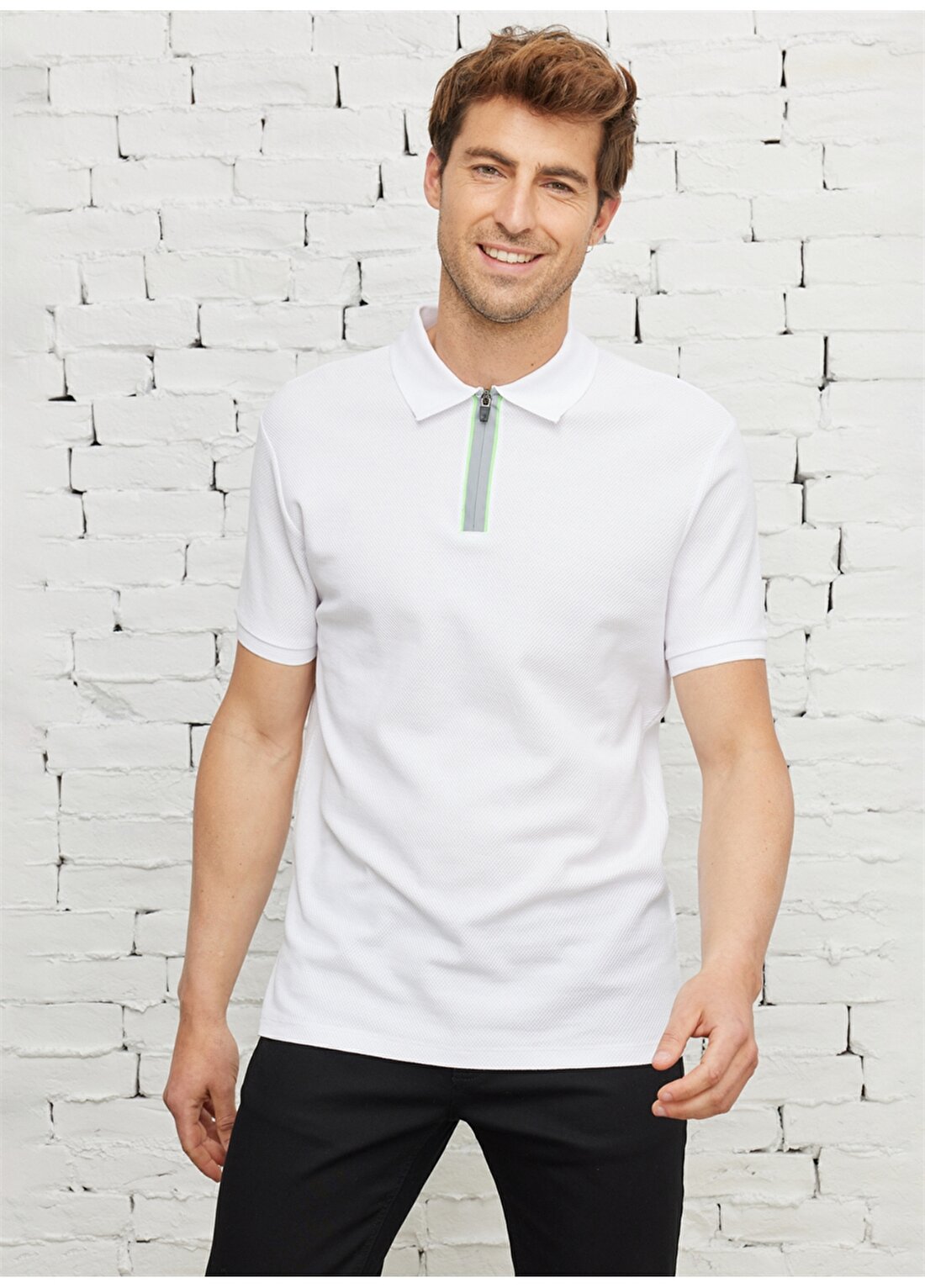 Altınyıldız Classics Polo Yaka Beyaz Erkek T-Shirt 4A4823200060