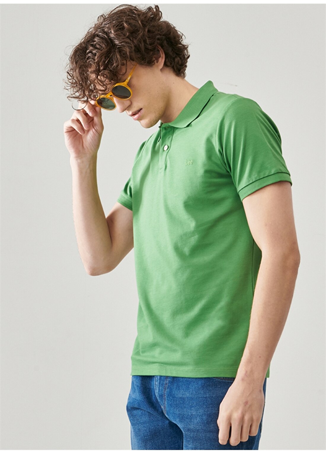 Lee Polo Yaka Yeşil Erkek T-Shirt L211810300_Kısa Kollu Polo Tshirt
