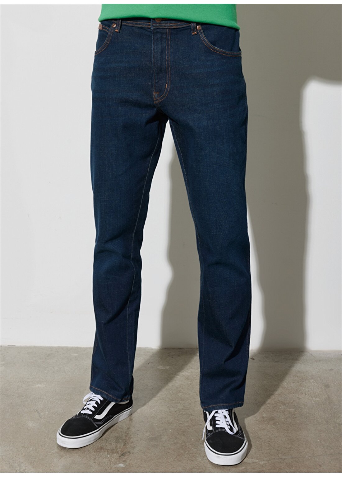 Wrangler Texas Slim Jean Pantolon Erkek Normal Bel Slim Fit Denim Pantolon W12S01836