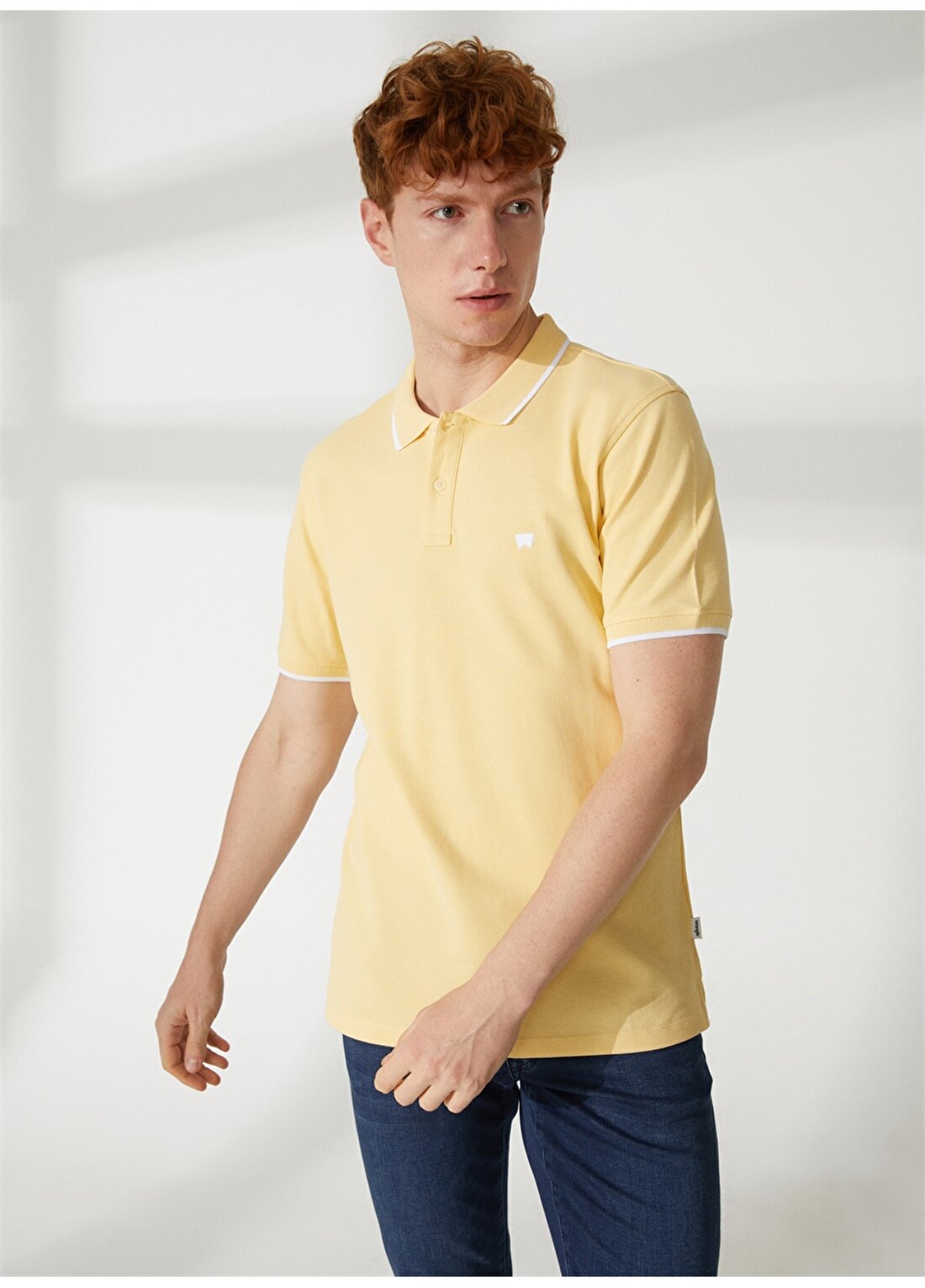 Wrangler Polo Yaka Sarı Erkek T-Shirt W7BHK4XCU_Polo Yaka T-Shirt