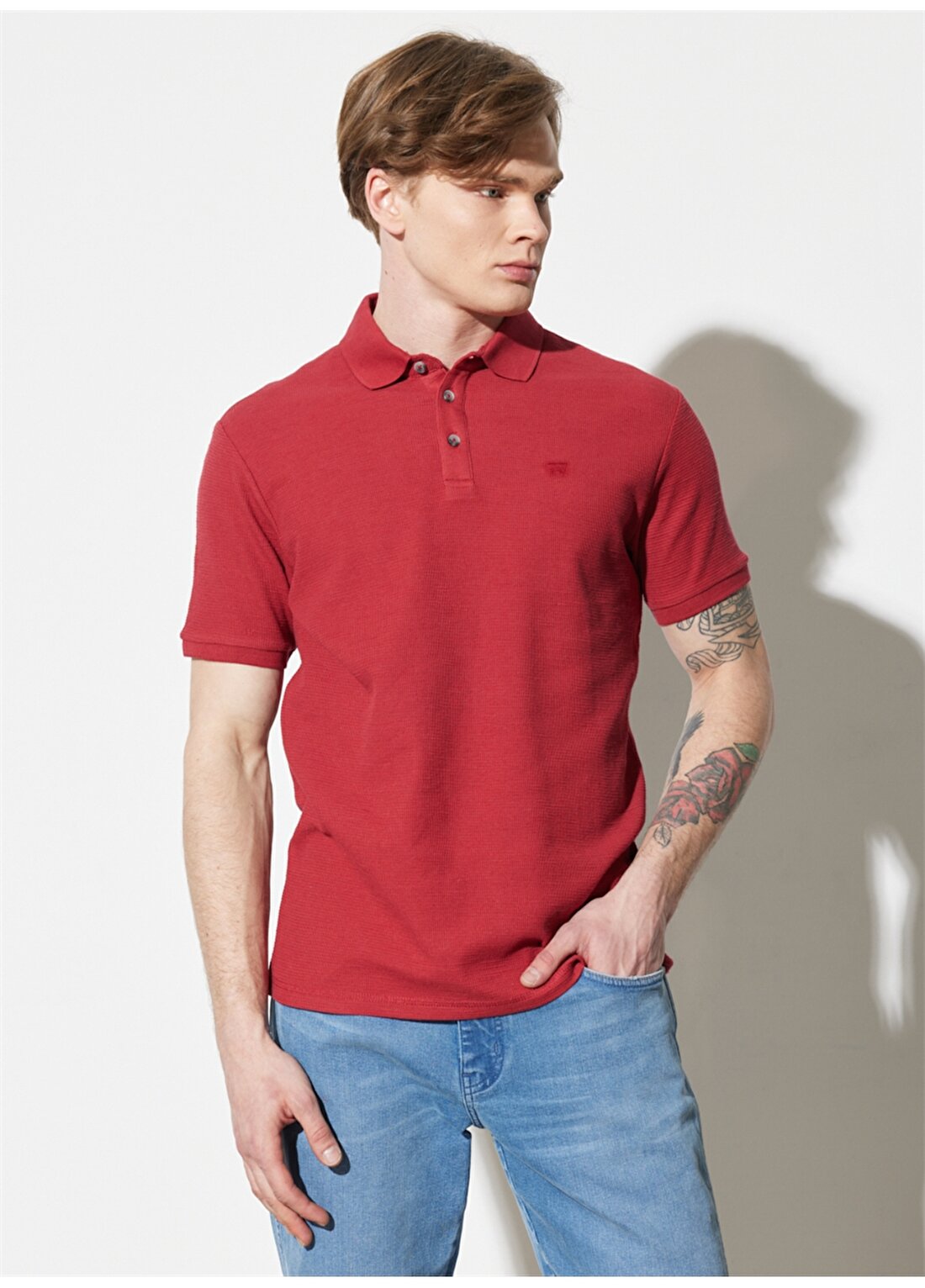 Wrangler Polo Yaka Kırmızı Erkek T-Shirt W231325600_Polo Yaka Tshirt