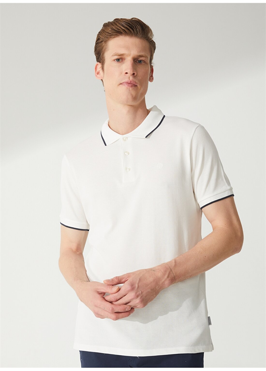 Privé Polo Yaka Beyaz Erkek T-Shirt 4BX482320002