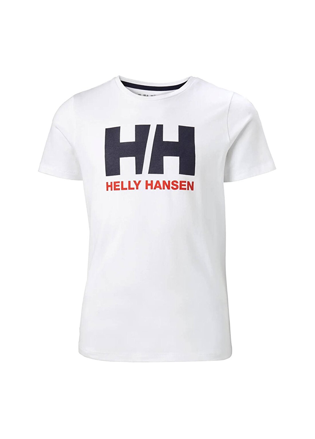 Helly Hansen Beyaz Erkek Çocuk Bisiklet Yaka Kısa Kollu T-Shirt WHITE JR HH LOGO T-SHIRT