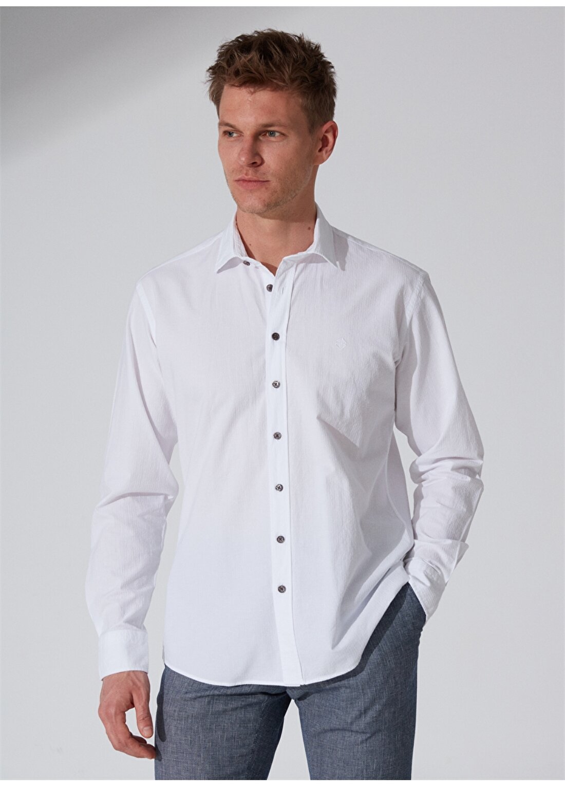 Beymen Business Klasik Yaka Beyaz Erkek T-Shirt 4B2023200010