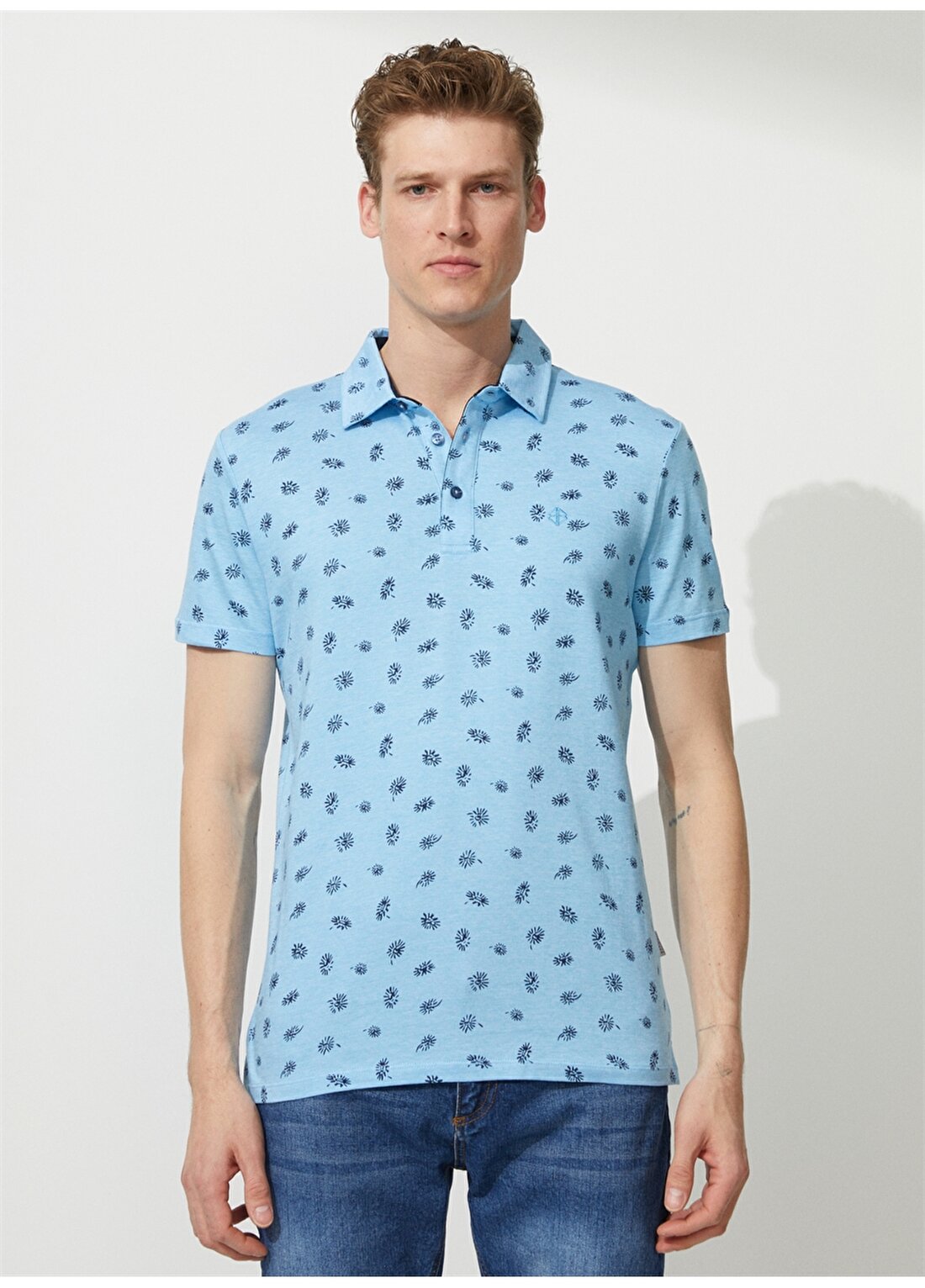 Beymen Business Polo Yaka Açık Mavi Erkek T-Shirt 4B4823200054