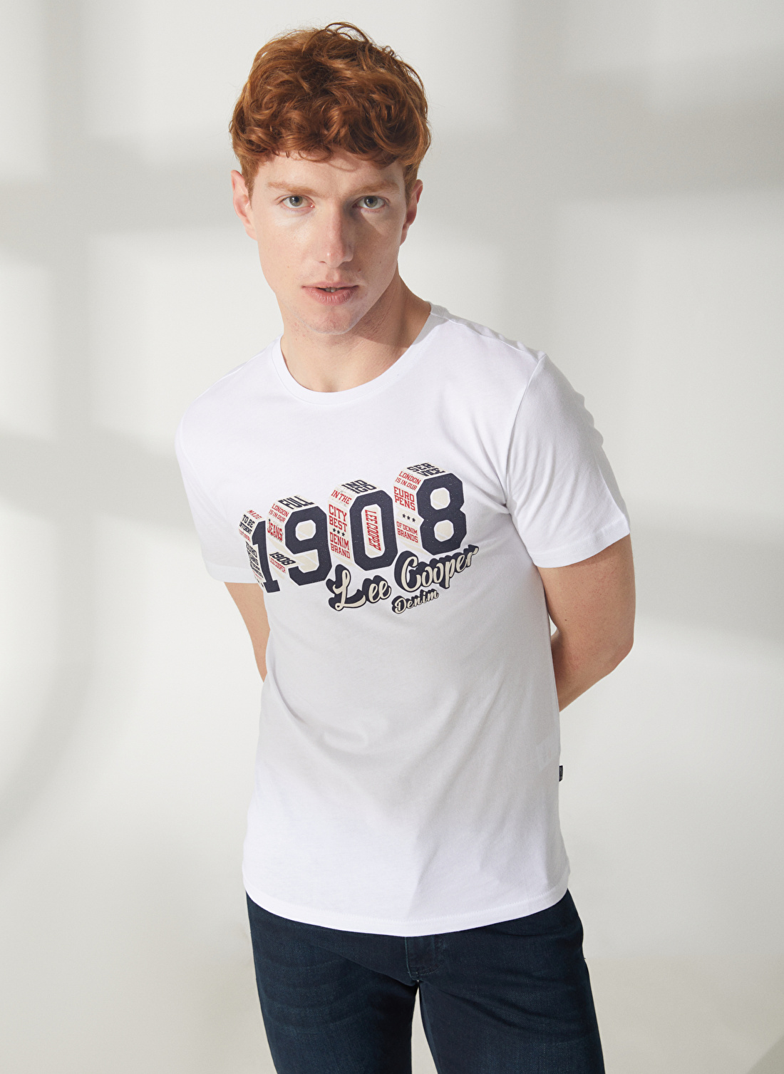 Lee Cooper Bisiklet Yaka Beyaz Erkek T-Shirt 232 LCM 242027 ZETA BEYAZ