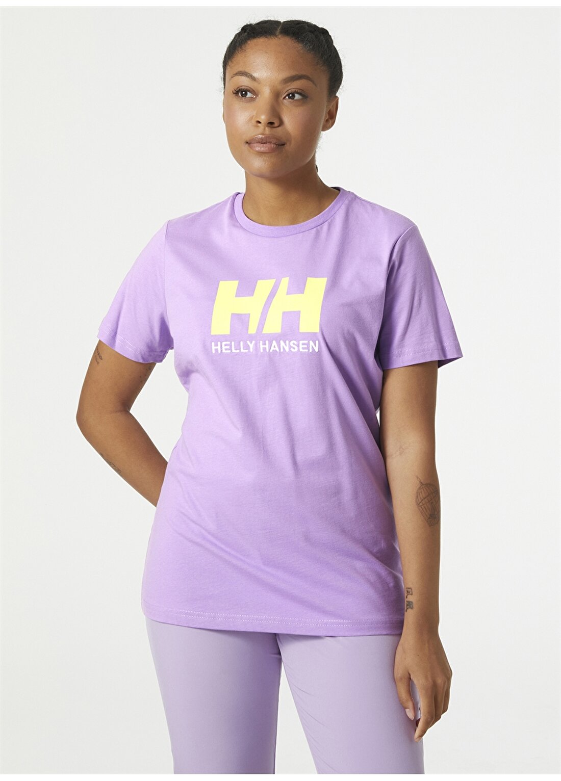 Helly Hansen Bisiklet Yaka Lila Kadın T-Shirt HHA.34112_W HH LOGO T-SHIRT