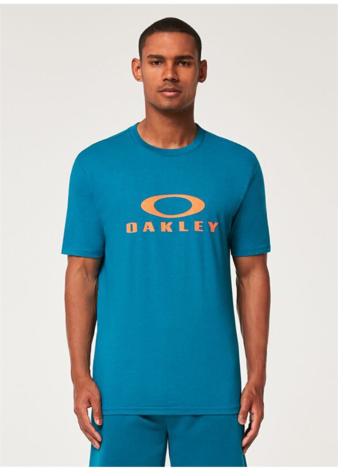 Oakley Bisiklet Yaka Baskılı Mavi Erkek T-Shirt FOA402167 O BARK 2.0