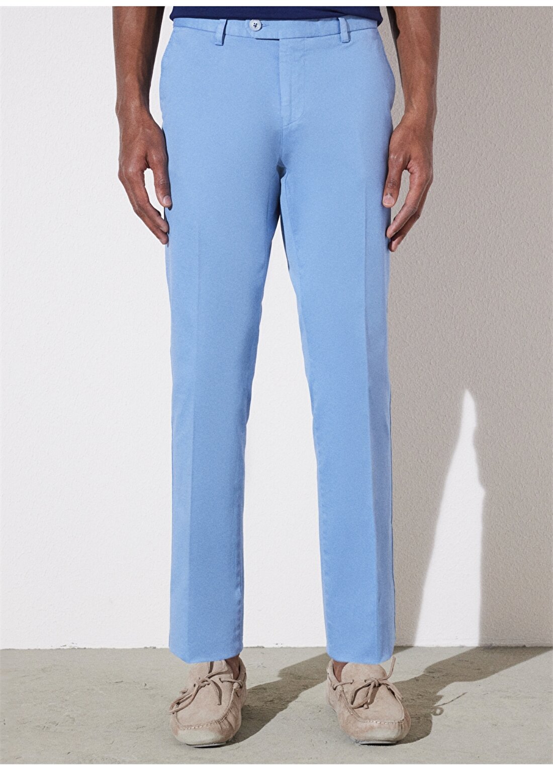 Brooks Brothers Normal Bel Normal Paça Slim Fit Mavi Erkek Pantolon BBSP23MPT002