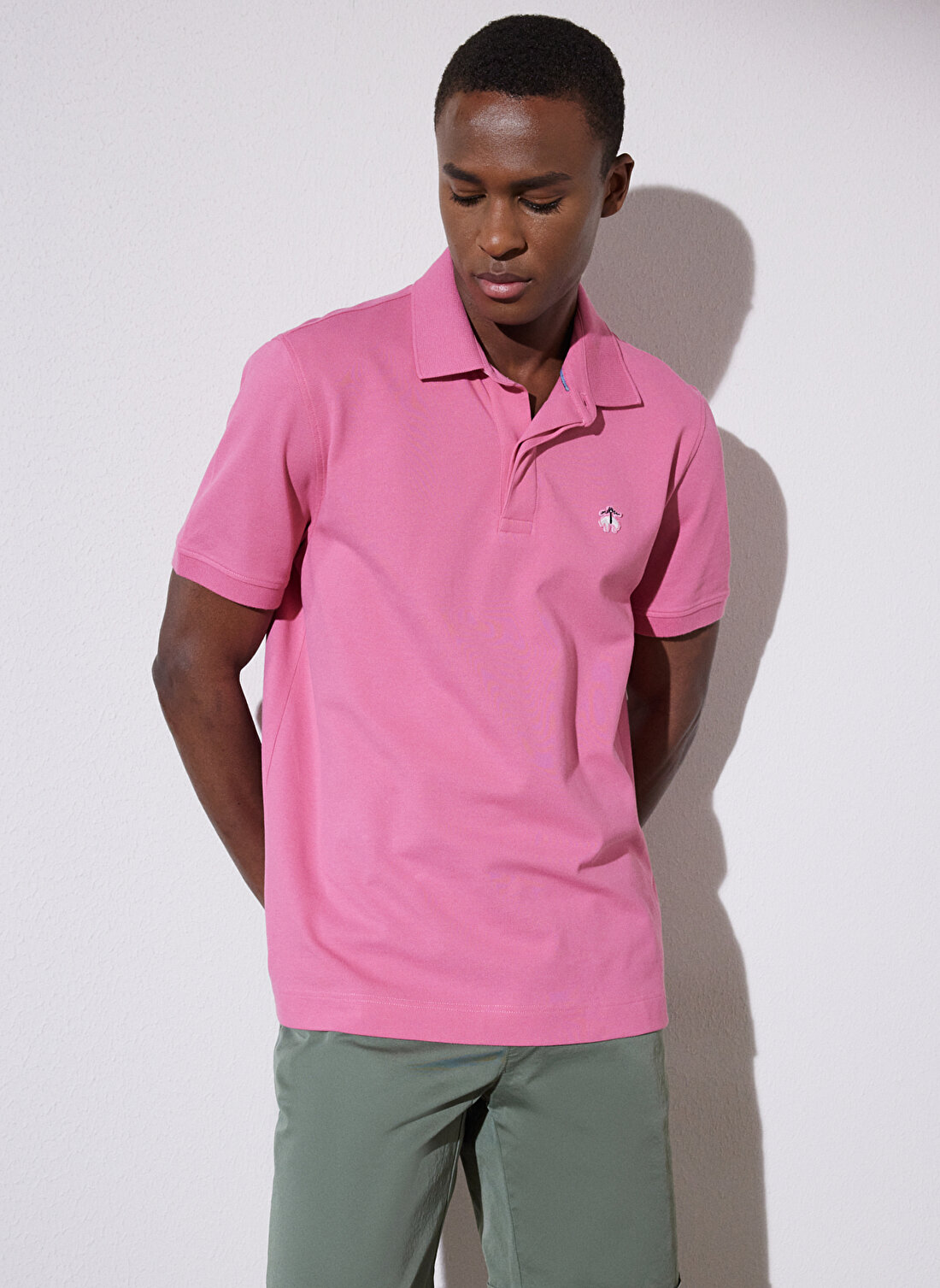 Brooks Brothers Polo Yaka Pembe Erkek T-Shirt BBSP23MTS019