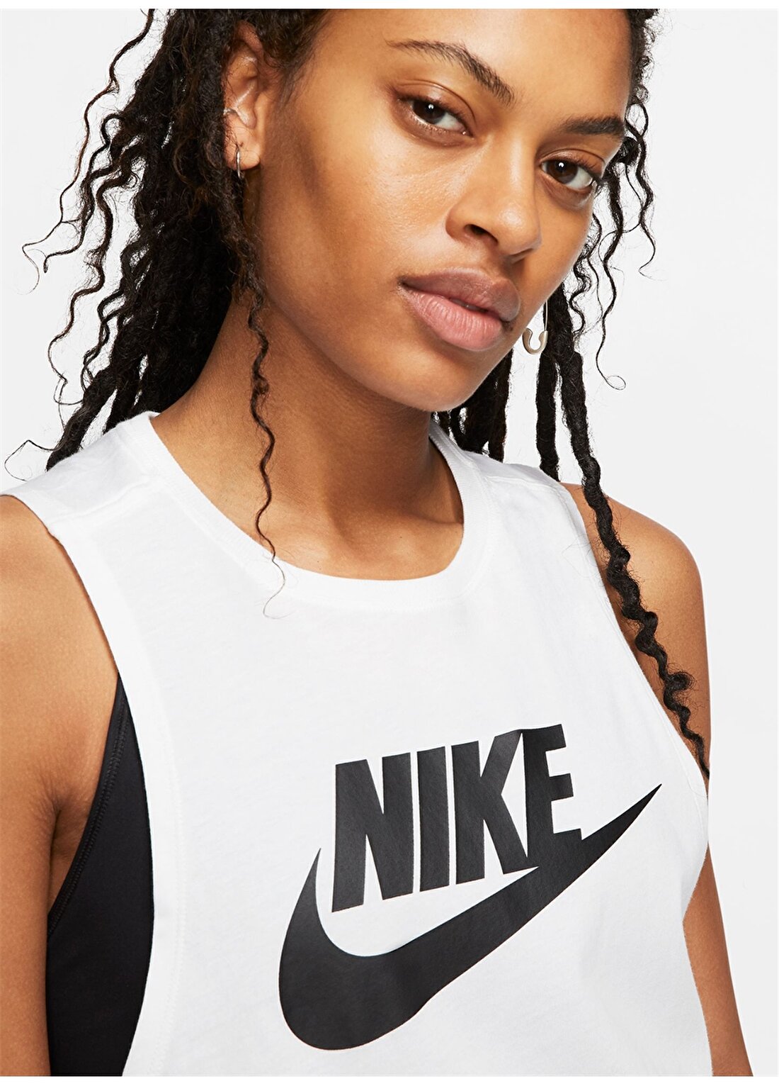 Nike Beyaz Kadın Atlet CW2206-100 W NSW TANK MSCL FUTURA