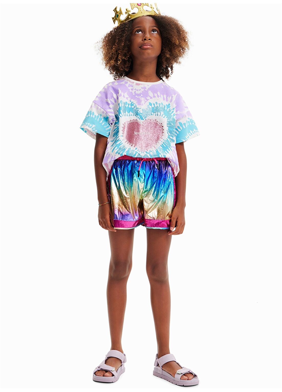 Desigual Desenli Pembe Kız Çocuk T-Shirt 23SGTK02