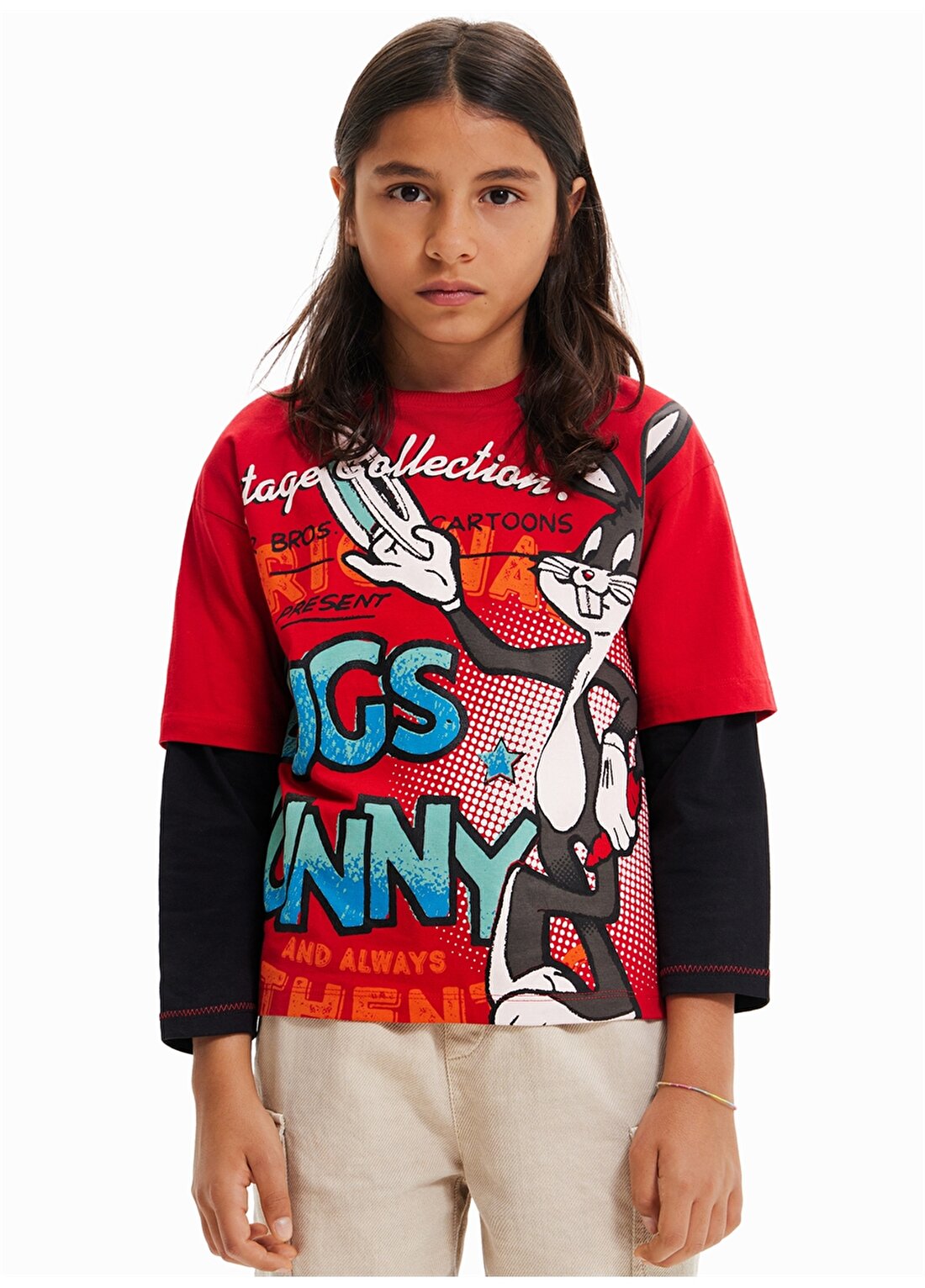 Desigual Bugs Bunny Kırmızı Erkek Çocuk T-Shirt 23KSL6092