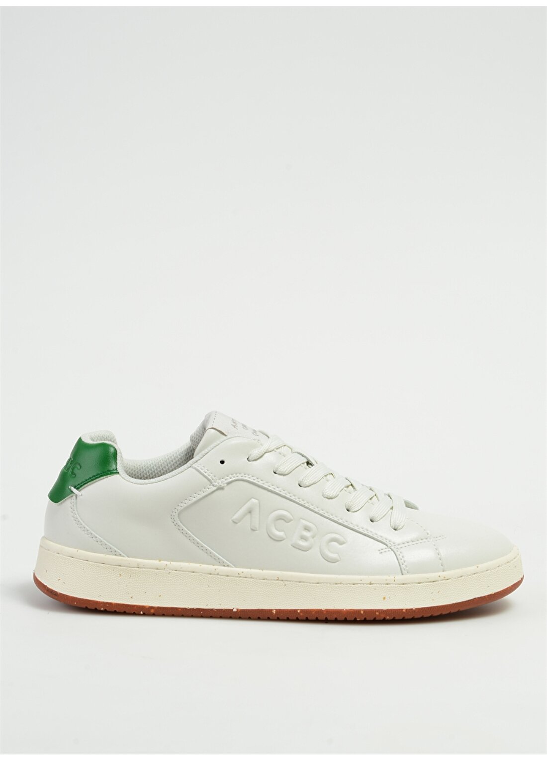 Acbc Beyaz - Yeşil Erkek Deri Sneaker SHACBTL