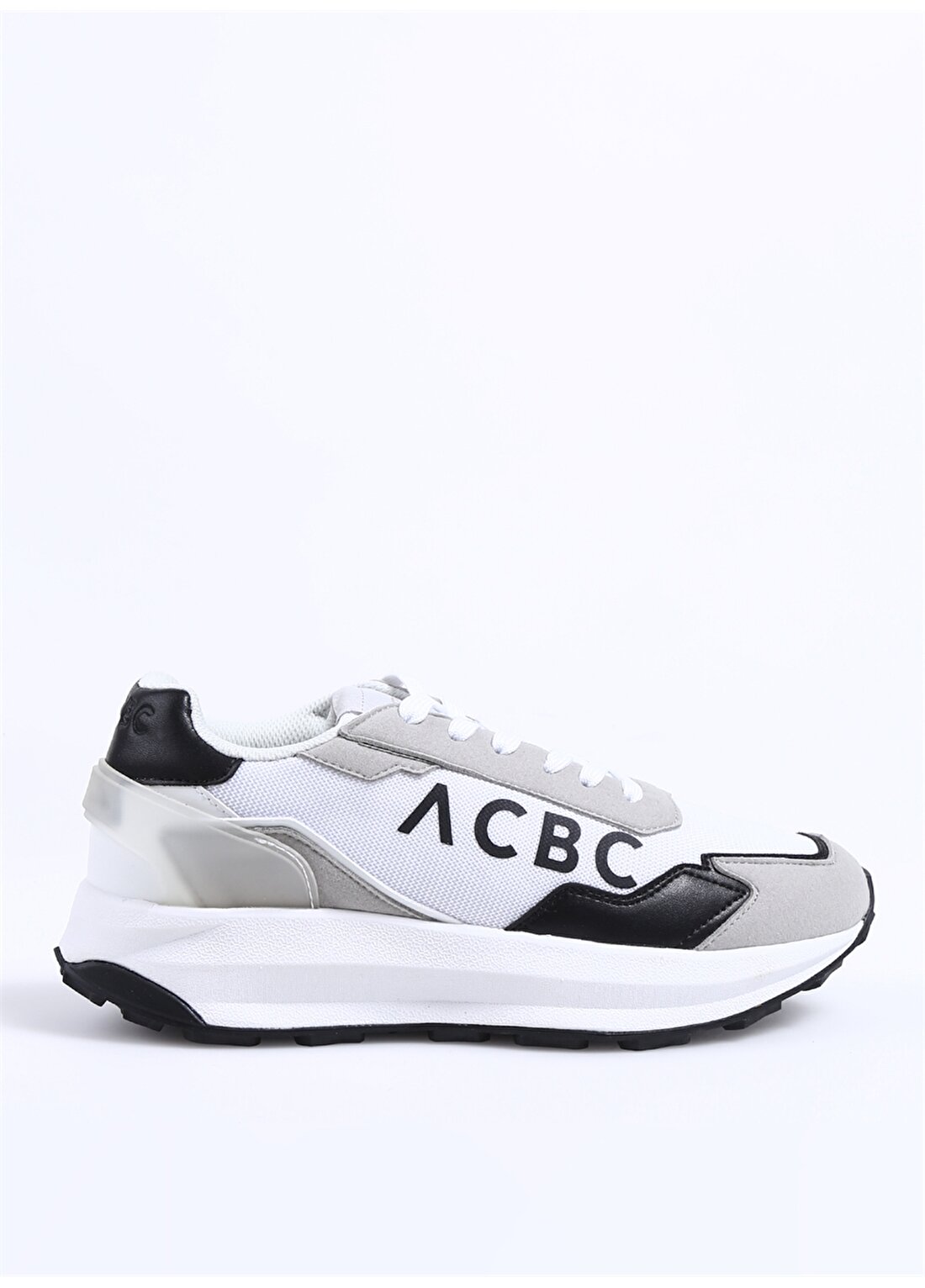 Acbc Beyaz - Siyah Erkek Deri Sneaker SHACBRUN