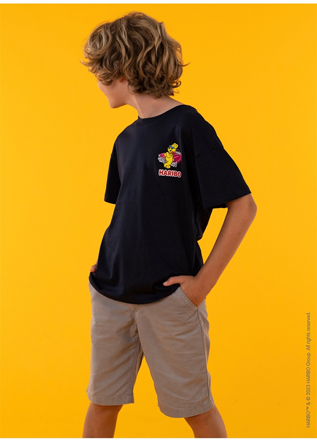 Haribo Baskılı Lacivert Erkek Çocuk T-Shirt HRBTXT007