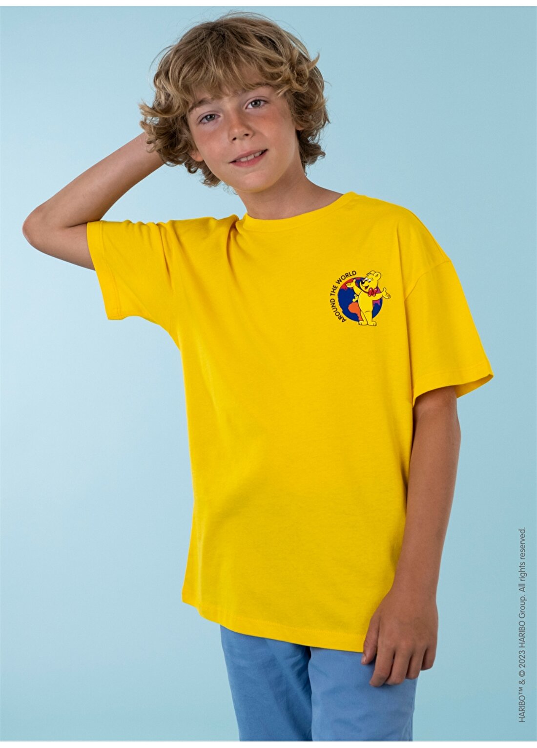 Haribo Baskılı Sarı Kız Çocuk T-Shirt HRBTXT100