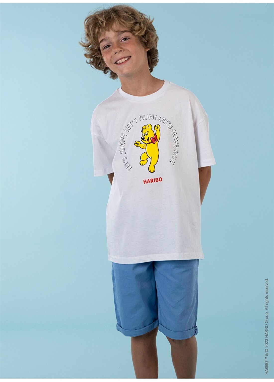 Haribo Baskılı Beyaz Erkek Çocuk T-Shirt HRBTXT101