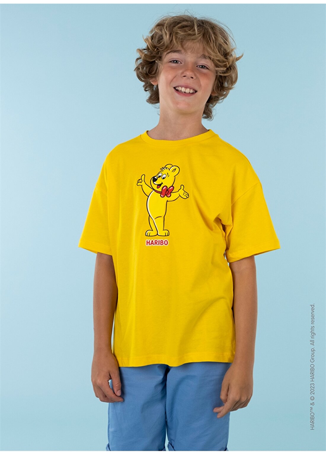 Haribo Baskılı Sarı Erkek Çocuk T-Shirt HRBTXT107